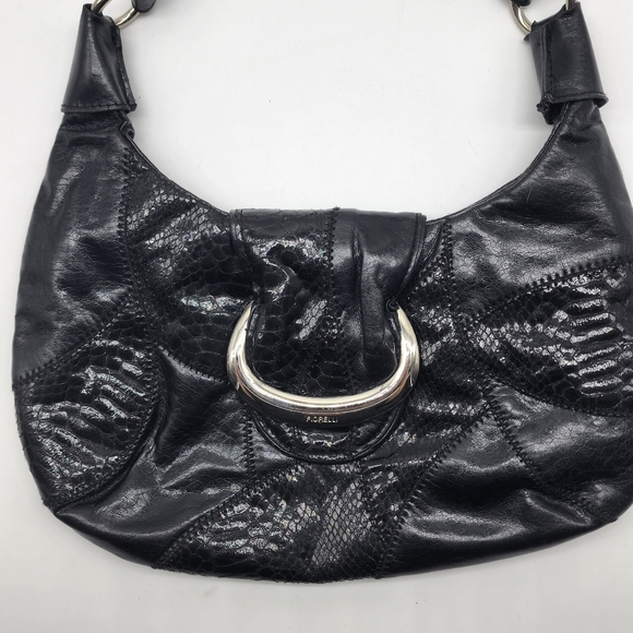 Vintage Fiorelli Black Y2K Patchwork Vinyl Shoulder Bag - Picture 3 of 16
